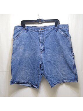 Rustler Classic Carpenter Jean Shorts Loose Fit Mens W40 100% Cotton Denim VTG